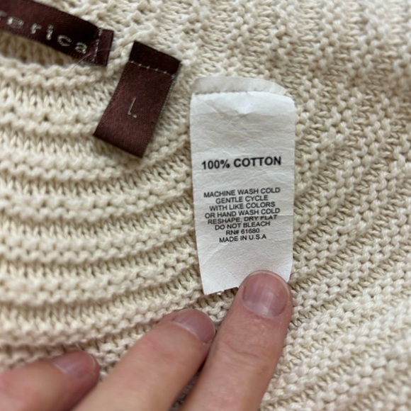 525 America Cotton Ribbed Open Front Cardigan Shawl Collar Bell Sleeves Large - Picture 4 of 6